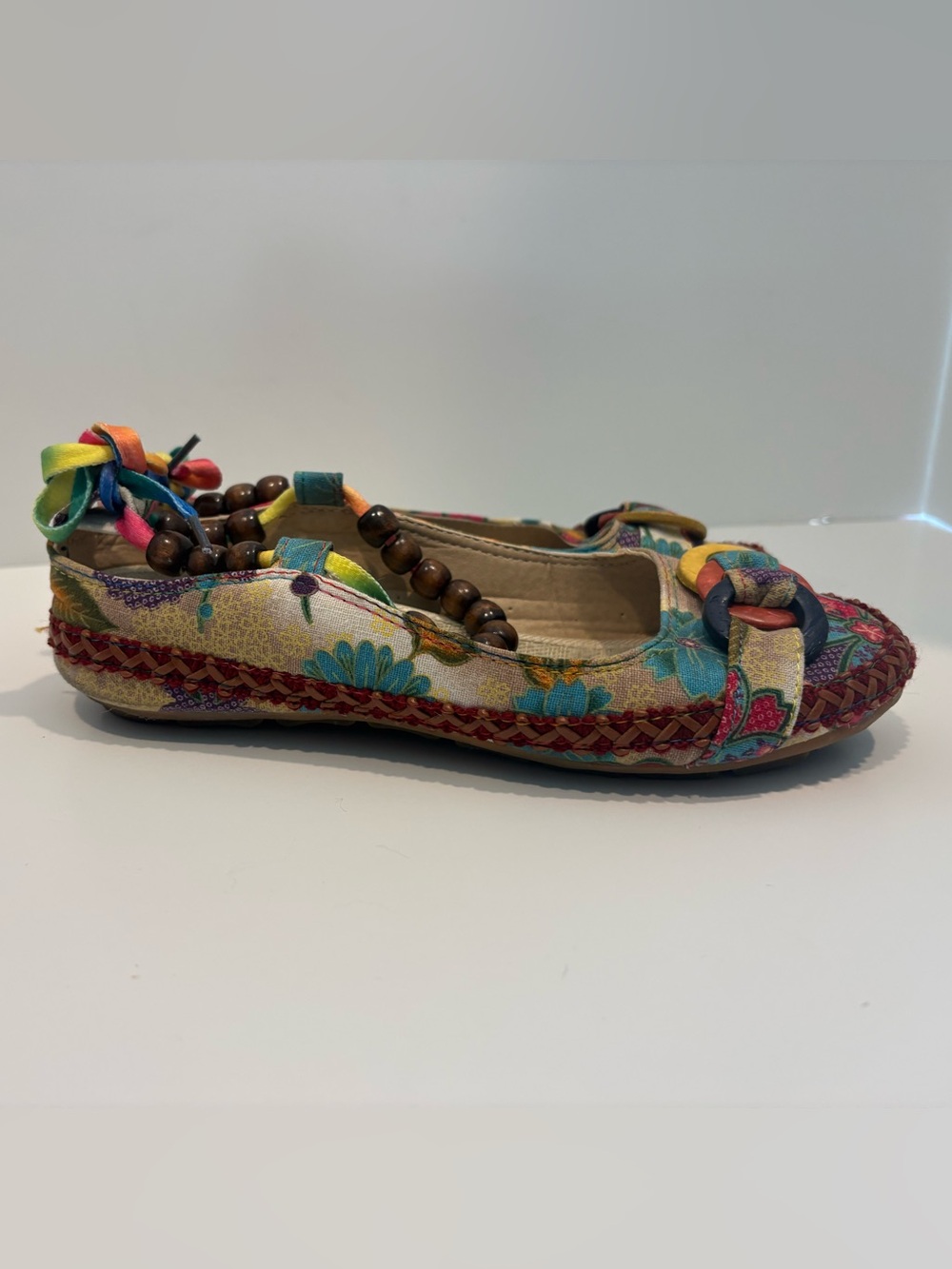 Socofy Colorful Mixed Media Mary Janes size 8